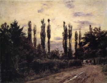 西奧多 尅萊門特 斯蒂爾 Evening, Poplars and Roadway near Schleissheim